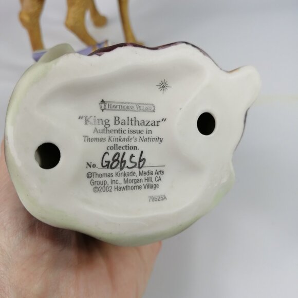 79525 Thomas Kinkade Nativity King Balthazar & Standing Camel Hawthorne Village - Picture 4 of 6